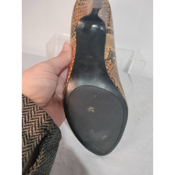 Guess by Marciano brown faux snake skin open toe stiletto heels woman 9.5 - Picture 11 of 13
